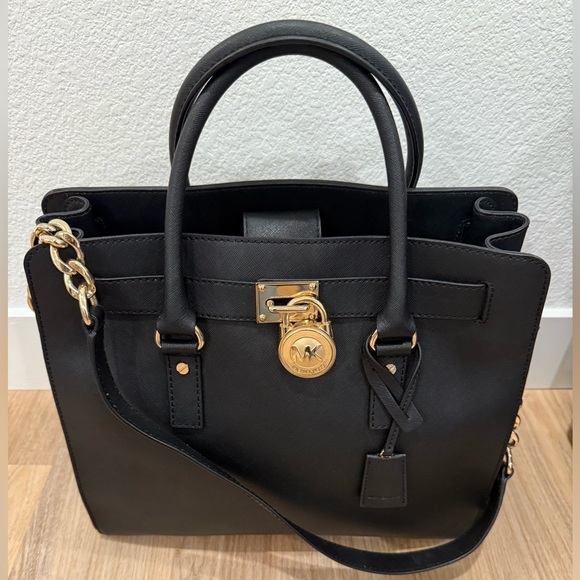 Michael Kors Black Satchel with Gold Details - Picture 1 of 14